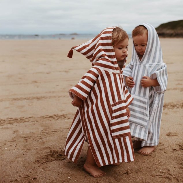 Poncho de bain Suzon rayures Chesnut